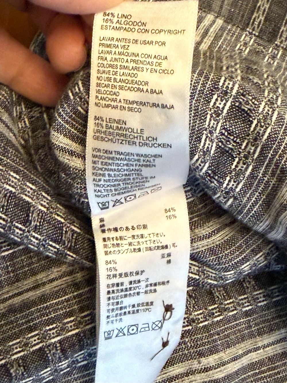 Tommy Bahama Men’s Linen Cotton Grey White Palm Tree Button Up XL Travel Resort - Picture 8 of 11